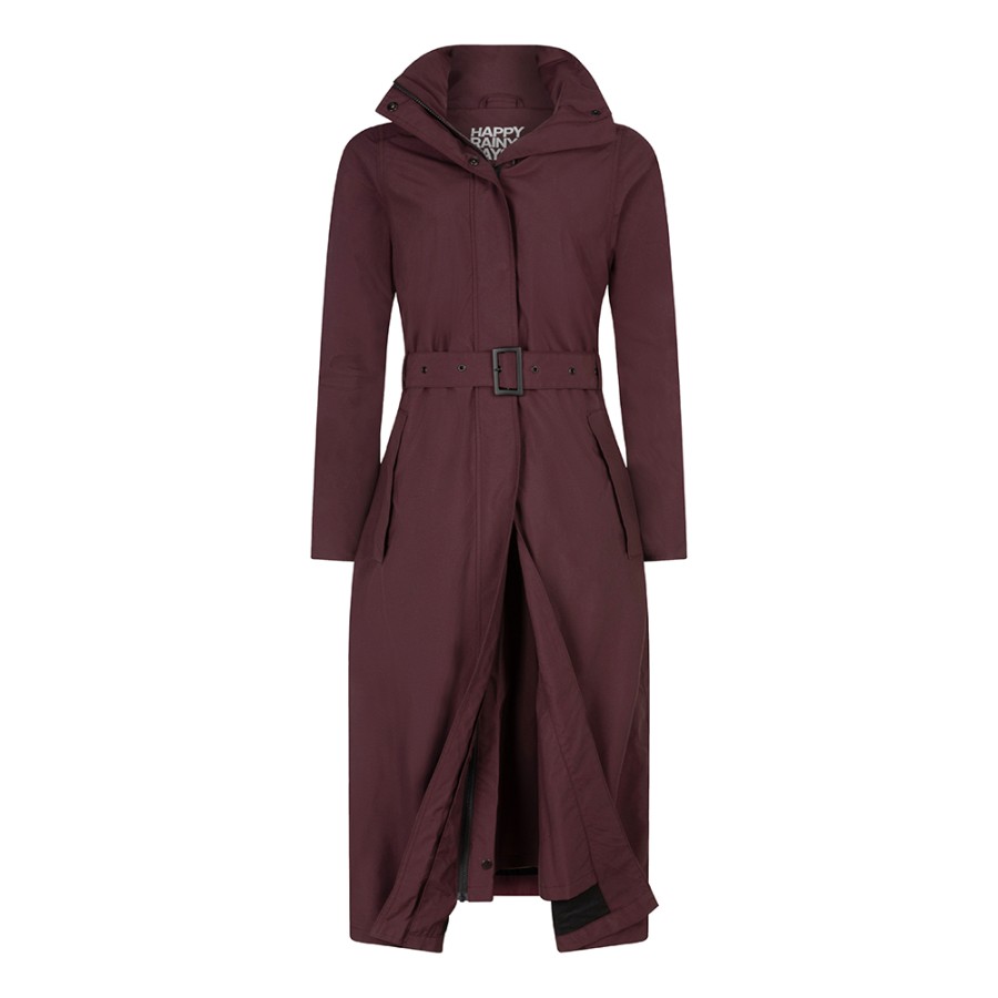 HRD Montreal 10,000 mm long coat BURGANDY, Waterproof / breathable: 10,000. Stylish and practical cycling raincoat for WOMEN
