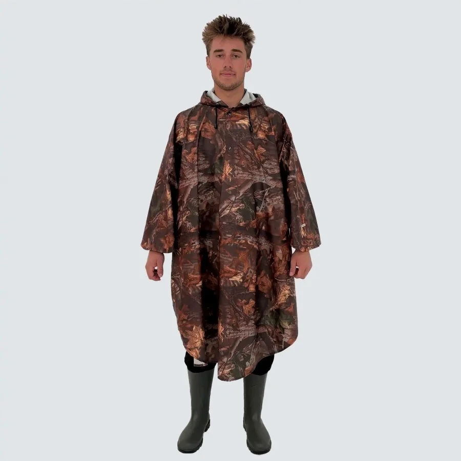 Camo hunting poncho / hunting raincoat camouflage
