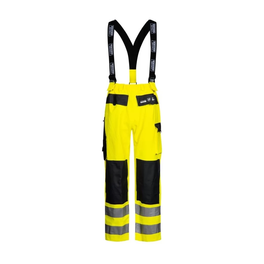 LYNGSOE "LR9012" rain pants with braces EN ISO 20471-2, 350 g PVC-PU