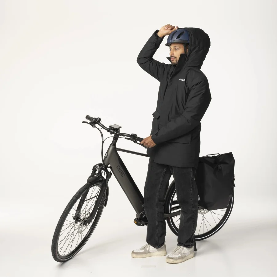 AGU "Defender WINTER" cycling rain jacket / parkacoat MEN. Warm rain jacket 13,000 mm, waterproof & breathable