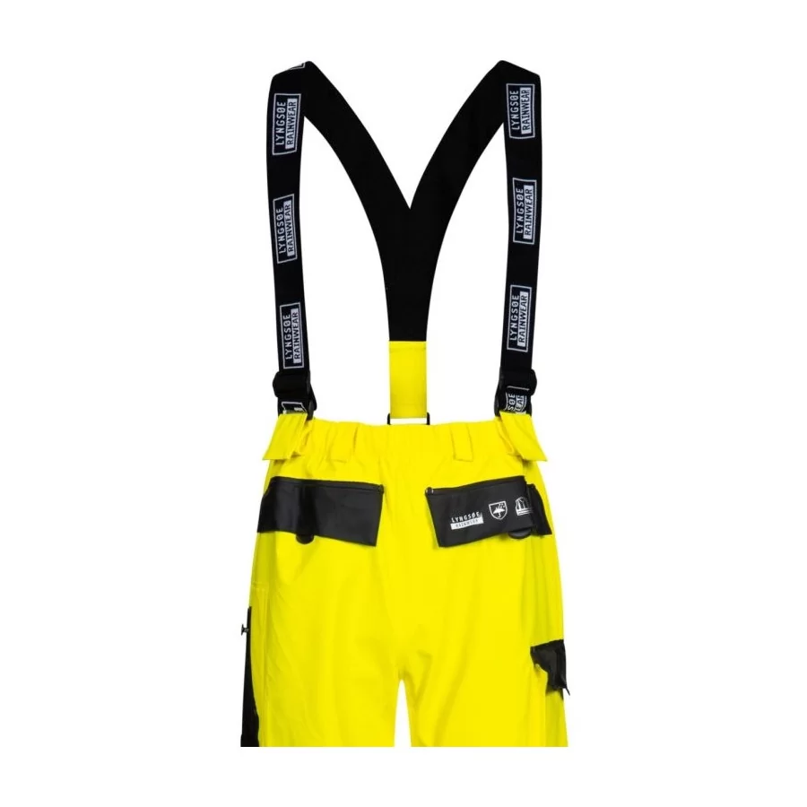 LYNGSOE "LR9012" rain pants with braces EN ISO 20471-2, 350 g PVC-PU