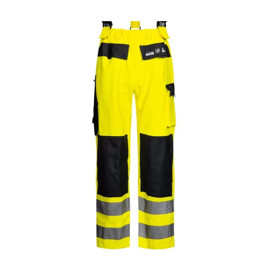 LYNGSOE "LR9012" rain pants with braces EN ISO 20471-2, 350 g PVC-PU