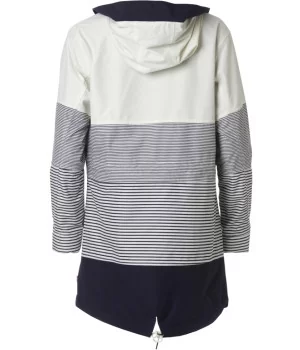 DANWEAR "DaWi 1054” sporty WOMEN's Rain Jacket, stribed NAVY BLUE and WHITE