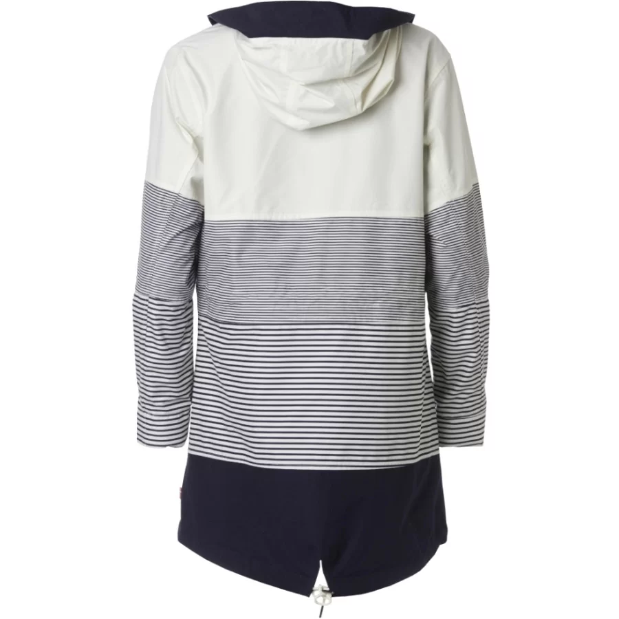 DANWEAR "DaWi 1054” sporty WOMEN's Rain Jacket, stribed NAVY BLUE and WHITE