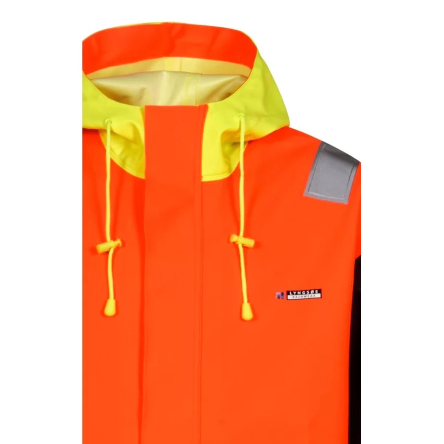 LYNGSØE ”LR848” fishing rain jacket in 550 g PVC, High Visibility