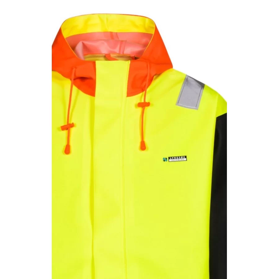 LYNGSØE ”LR848” fishing rain jacket in 550 g PVC, High Visibility