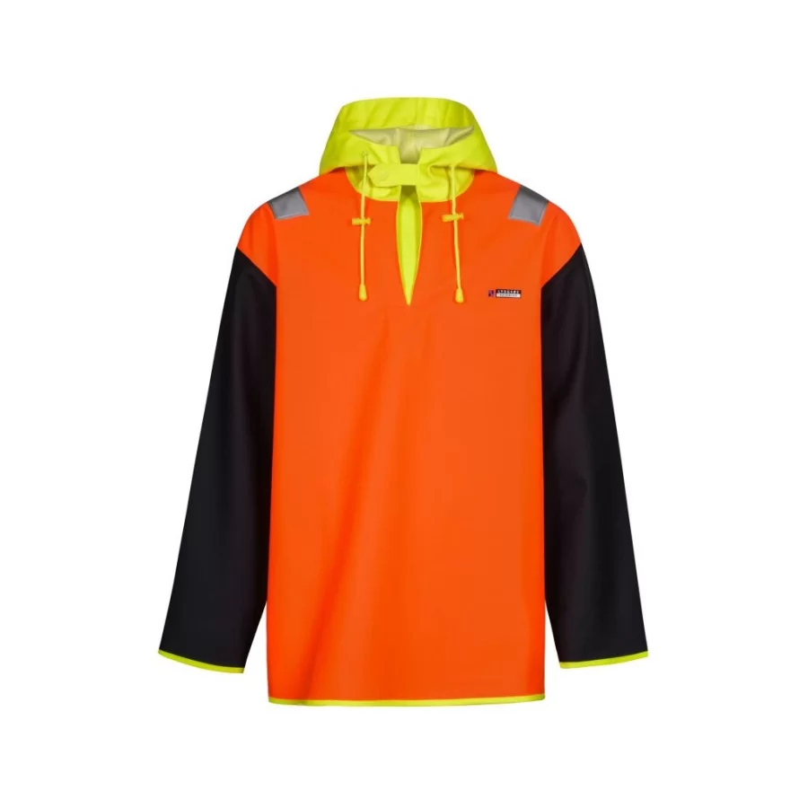 LYNGSØE ”LR845” fisker anorak / navy smock Hig Vis ORANGE i 550 g PVC, flere farver