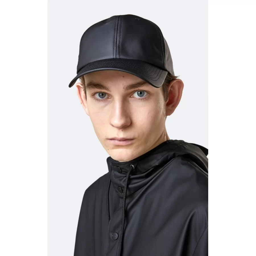 RAINS hat "Cap" SORT, vandtæt RAINS kasket SORT