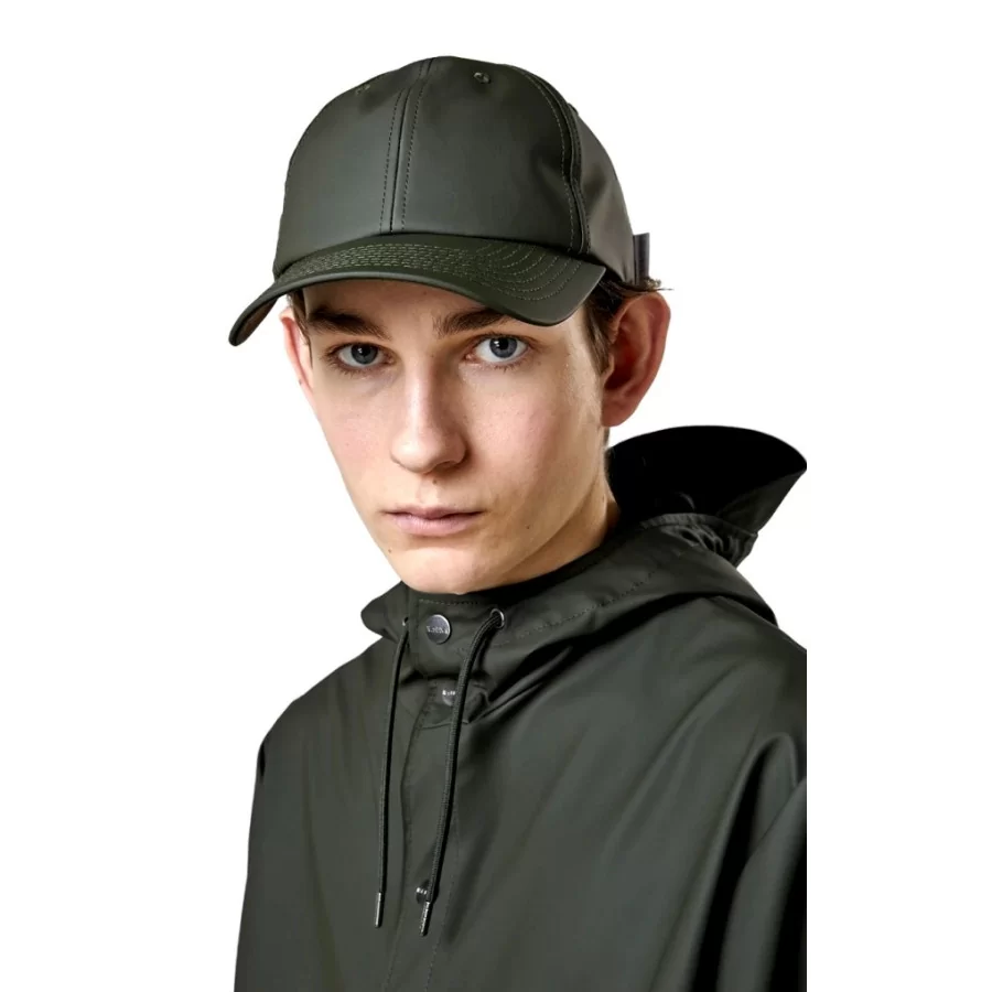 RAINS green Cap, vandtæt RAINS kasket GRØN