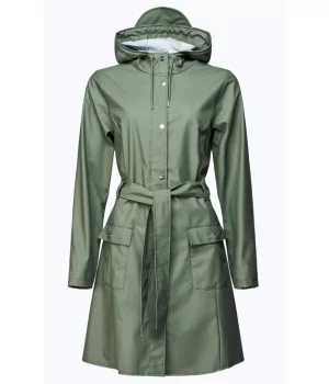 RAINS ”Curve Jacket” TAUBE, OLIVE & BLUSH ROSE rain jacket WOMEN w/ zipper & tie belt