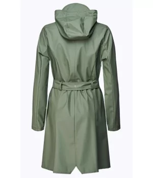 RAINS ”Curve Jacket” TAUBE, OLIVE & BLUSH ROSE rain jacket WOMEN w/ zipper & tie belt