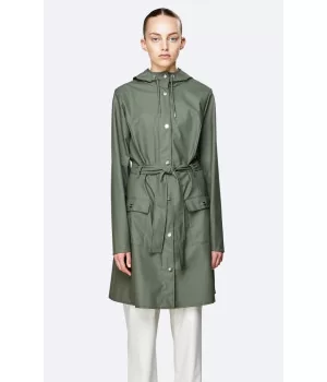 RAINS ”Curve Jacket” TAUBE, OLIVE & BLUSH ROSE rain jacket WOMEN w/ zipper & tie belt