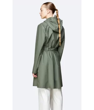 RAINS ”Curve Jacket” TAUBE, OLIVE & BLUSH ROSE rain jacket WOMEN w/ zipper & tie belt