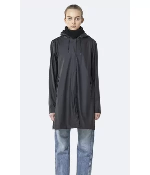 RAINS ”A-line Jacket" BLACK & TAUBE, the nwe RAINS A-jacket with hidden buttons