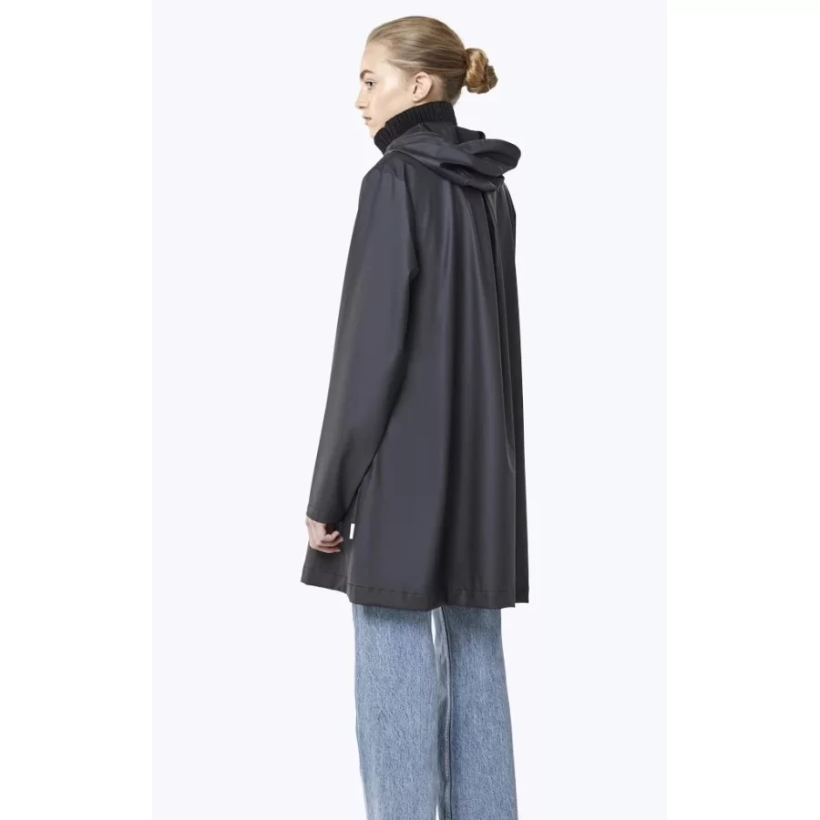 RAINS ”A-line Jacket" BLACK & TAUBE, the nwe RAINS A-jacket with hidden buttons