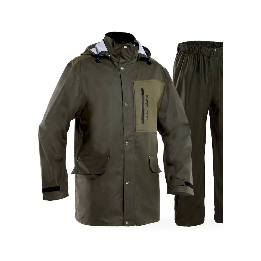 GRUNDENS "Fauna GRØN" luksus regnsæt i PU Stretch, unisex