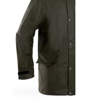 GRUNDENS "Sunnan GREEN" rain set with 2-way zipper and X-long jacket