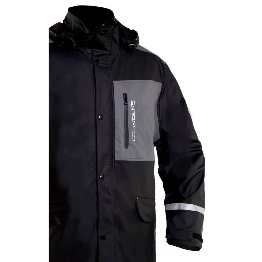 GRUNDENS "Sunnan BLACK" luxury rain set in PU Stretch