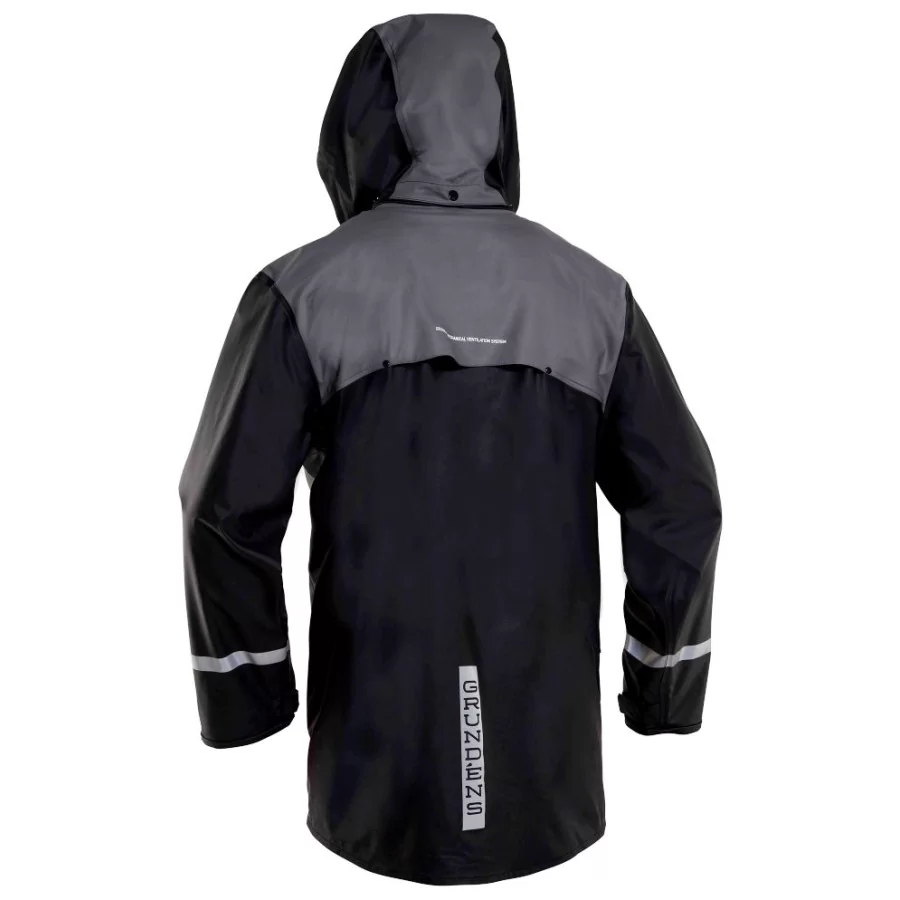 GRUNDENS "Sunnan BLACK" luxury rain set in PU Stretch
