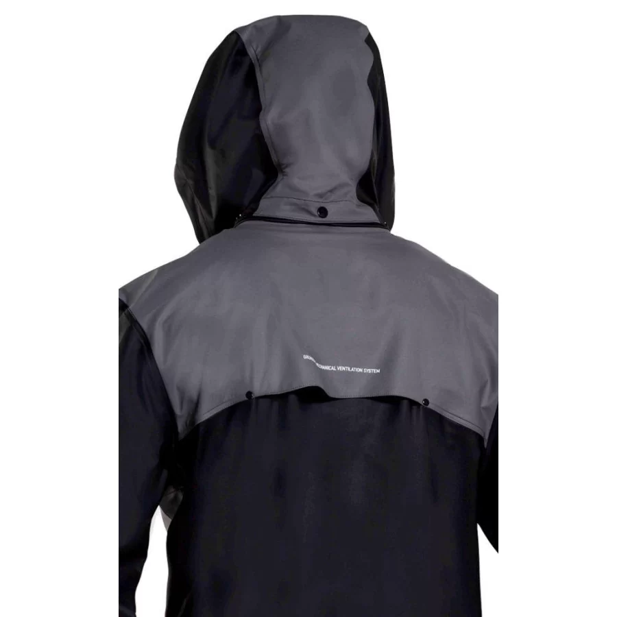 GRUNDENS "Sunnan BLACK" luxury rain set in PU Stretch