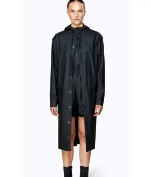 RAINS ”Curve Jacket” SHINY  w/ waterproof zipper and tie belt