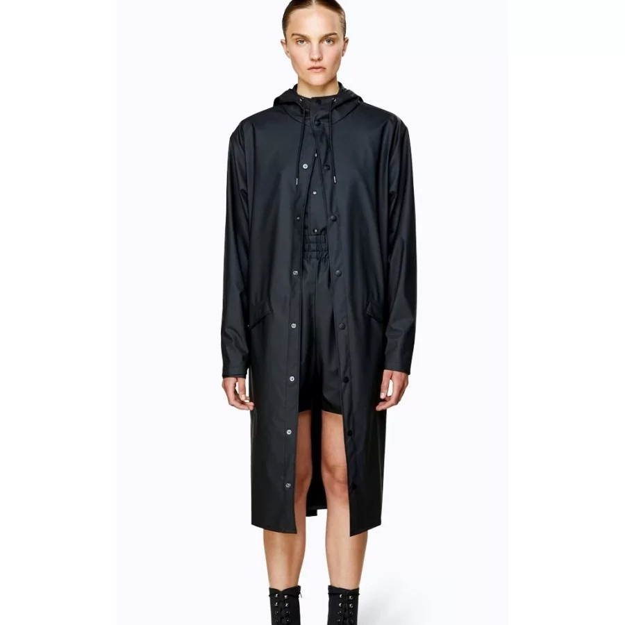 RAINS ”Curve Jacket” SHINY  w/ waterproof zipper and tie belt